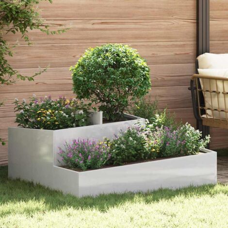 Cache-pot de jardin Argent 100 x 100 x 50 cm Acier inoxydable vidaXL