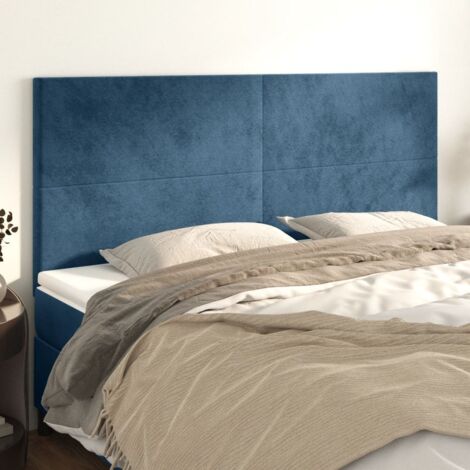 Tête de lit Bleu foncé 160 x 5 x 118/128 cm Velours vidaXL (1/5)