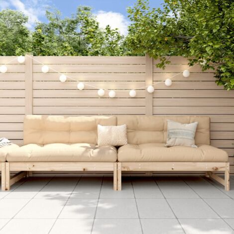 Vidaxl – Canapés centraux de jardin 2 pcs 120x80 cm – Bois de pin massif non traité – Capacité 110 kg par siège – Assemblage requis