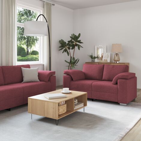 Canapé 2 pcs Bordeaux 219 x 80 x 82 cm tissu vidaXL (1/5)