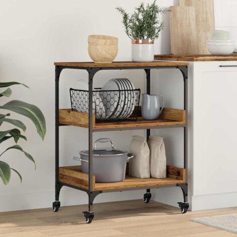Chariot de cuisine Bois Ancien 60 x 41 x 80,5 cm vidaXL