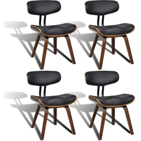 vidaXL Chaises à manger lot de 4 bois courbé et similicuir (1/8)