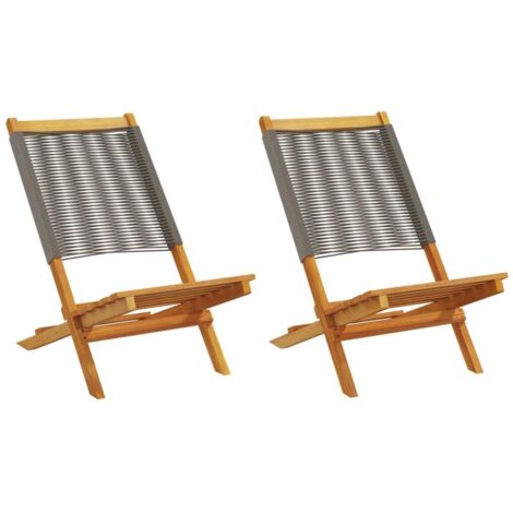 Chaises de jardin lot de 2 gris bois d'acacia et polypropylène vidaXL