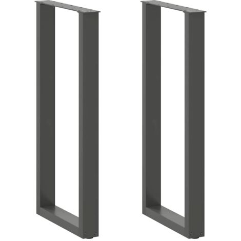 Pieds de table de bar en U 2 pièces Anthracite 50 x (100-101) cm Acier vidaXL (1/5)