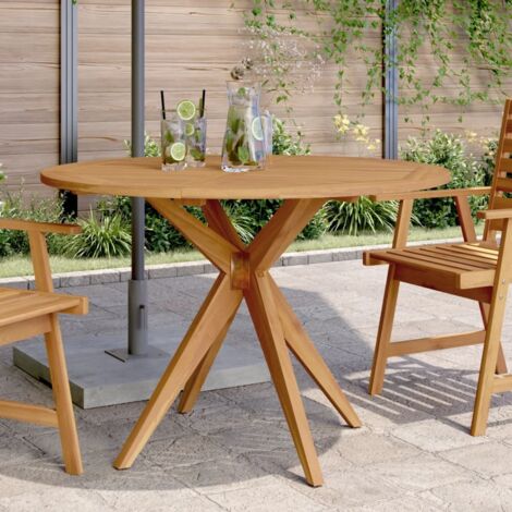 Table de jardin ronde Ø85x75 cm bois d'acacia solide vidaXL (1/5)