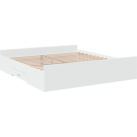 Cadre de lit avec tiroirs sans matelas blanc 180x200 cm vidaXL (1/5)