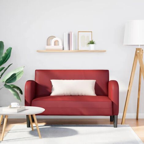 Canapé causeuse rouge bordeaux 110 cm similicuir vidaXL (1/5)
