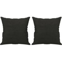 Coussins décoratifs lot de 2 Noir 40x40 cm Tissu vidaXL