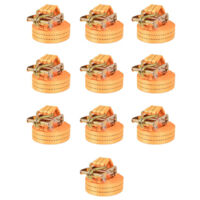 vidaXL Sangle d’arrimage à cliquet 10 pcs 1 tonne 6 m x 38 mm Orange