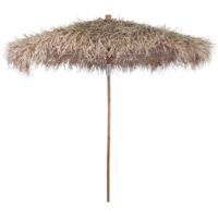 Vidaxl – Parasol droit en bambou 210 cm – Toit en feuille de bananier – Hauteur 260 cm – Diamètre 210 cm – Pliable pour transport et stockage