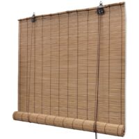 Vidaxl – Store enrouleur bambou marron 150x220 cm – Filtrant la lumière – Système d'attache cordes tissées – Facile à nettoyer