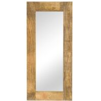 Vidaxl – Miroir sur pied en bois de manguier massif 50 x 110 cm – Surface polie et laquée – Aucun assemblage requis