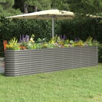 Vidaxl – Lit surélevé de jardin en acier galvanisé 332x40x68 cm – Résistant aux intempéries – Pot ovale pour plantes et légumes
