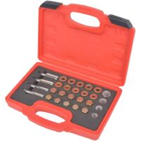 Vidaxl – Coffret de réparation de bouchon de vidange d'huile 64 pcs – 4 robinets HSS M13/M15/M17/M20 – 20 bouchons 45CR – 40 rondelles aluminium