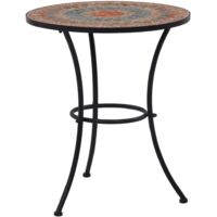 Vidaxl – Table bistro mosaïque 60cm – Céramique facile à nettoyer – Cadre en fer enduit de poudre – Pour balcon et jardin