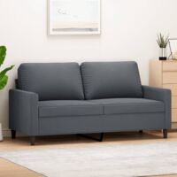 Vidaxl – Canapé convertible 2 places gris foncé 140 cm – Velours doux – Cadre métal robuste – Confort optimal – Design moderne