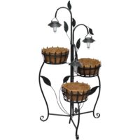 Panier à fleurs suspendu en fibre de coco avec LED solaire vidaXL