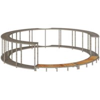 Vidaxl – Enceinte de spa avec rangement et marche en bois d'acacia – Cadre en acier – Résine tressée gris – Pour spas portables