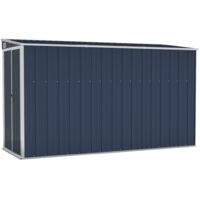 Vidaxl – Abri de jardin métal anthracite 118x288x178 cm – Acier galvanisé – Double porte avec verrouillage – Protection contre intempéries