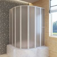 Vidaxl – Pare baignoire 7 volets rétractables 140 x 168 cm – Porte-serviettes intégré – Cadre aluminium – Surface caoutchouc anti-infiltration