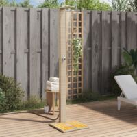 Vidaxl – Douche extérieure beige 50x55x224cm – Résine tressée – Base en bois d'acacia – Jet supérieur rotatif – Résistance aux UV