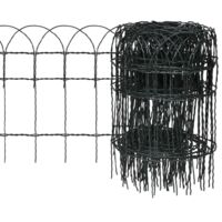 Vidaxl – Bordure de pelouse en fer enduit de poudre 10x0,4 m – Résistante aux intempéries – Fixation sécurisée avec pointes – Pour délimitation jardin