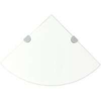 Étagère de coin + supports chromés Verre Transparent 35x35 cm vidaXL
