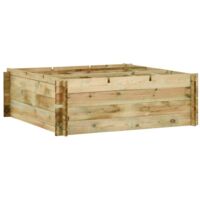 Vidaxl – Carré potager en bois de pin imprégné 120x120x40 cm – Résistant à la pourriture – 9 sections pour légumes et fleurs