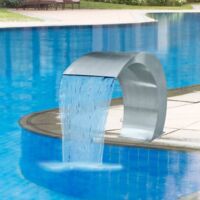 Vidaxl – Fontaine cascade de piscine en acier inoxydable 45 x 30 x 60 cm – Résistante à l'eau chlorée – Accessoires inclus pour installation facile