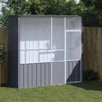 Vidaxl – Cage à oiseaux anthracite 215x78x200 cm – Acier galvanisé robuste – Sécurisée avec porte à verrouillage – Pour oiseaux et petits animaux