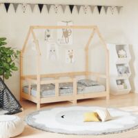 Vidaxl – Cadre de lit enfant 70x140 cm en bois de pin massif – Lattes en contreplaqué pour soutien optimal – Design bas pour accès facile