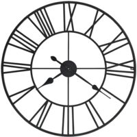 Vidaxl – Horloge murale vintage 80 cm – Mouvements à quartz – Cadre en métal robuste – Chiffres romains – Décoration intérieure élégante