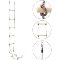 Vidaxl – Échelle de corde pour enfants 290 cm – 8 marches en pin massif – Corde en PE résistante aux intempéries – Pour enfants de 3 à 12 ans