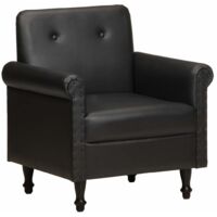 Chaise cabriolet noir cuir véritable vidaXL