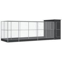 Vidaxl – Volière en acier galvanisé avec extension 623x203x216 cm – Grille en acier pour observation – Porte verrouillable pour sécurité