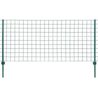 Vidaxl – Clôture euro acier 20x1,5 m vert – Acier revêtu de PVC – Résistante aux intempéries et UV – 11 poteaux inclus