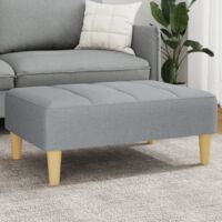 Vidaxl – Repose-pied gris clair 77x55x31 cm – Tissu respirant et durable – Cadre en contreplaqué robuste – Design compact pour espaces de vie