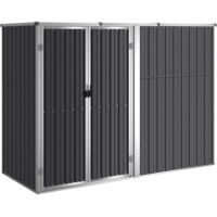 Abri à outils de jardin anthracite 225x89x161cm acier galvanisé vidaXL