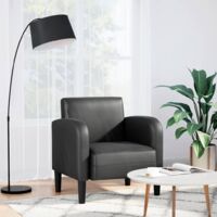 Vidaxl – Fauteuil cabriolet noir similicuir – Accoudoirs confortables – Dimensions 69 x 67 x 70 cm – Assise 54 cm – Capacité 110 kg
