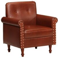 Chaise cabriolet marron cuir véritable vidaXL