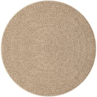 Vidaxl – Tapis shaggy ZIZUR Ø 200 cm – Aspect jute – 100% polypropylène – Résistant aux UV – Pour intérieur et extérieur – Nettoyage facile