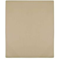 vidaXL Jersey Fitted Sheets 2 pcs Taupe 90x200 cm Cotton