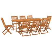 vidaXL Ensemble à manger de jardin 9 pcs 220x90x75 cm bois d'acacia