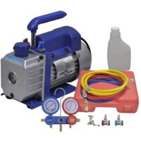 Vidaxl – Pompe à vide 220V 120W – Débit 50 L/min – Manomètres à 2 voies – Boîtier en alliage d'aluminium pour réfrigération