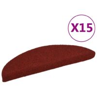 vidaXL Stair Mats Self-adhesive 15 pcs 56x17x3 cm Bordeaux Red Half Round