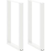 vidaXL Bar Table Legs U-Shaped 2 pcs White 60x(90-91) cm Steel