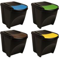 vidaXL Stackable Garbage Bin Boxes 4 pcs Anthracite 100 L Polypropylene