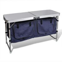 Vidaxl – Placard de camping pliant en aluminium 120x47x68cm – Résistant à la chaleur et étanche – Capacité 30-50kg – Tissu PVC pour poches latérales