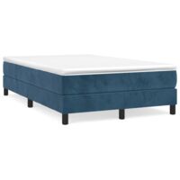 Sommier à lattes de lit et matelas bleu foncé 120x190cm velours vidaXL