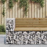Banc de jardin design gabion 92x71x65,5cm bois de pin imprégné vidaXL